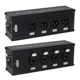 jindaaudio 4-Channel DMX XLR to Ethernet Extender, 3-Pin XLR Male/Female & Ethercon Adapter, Cat5/Cat6/Cat7 Network Cable Conver