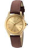 Invicta Womens 15150 Angel Gold Dial Brown Leather Watch