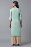 W For Woman Cotton Blue Striped Keyhole Neck Straight Kurta_22Few17928-311823_L