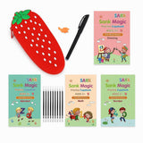 Kids Magic Practice Copybook Set with Cute Pencil Pouch | Reusable Writing Books (Alphabet, Numbers, Math, Drawing) with Magic P