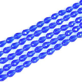 600pcs Czech 12mm Faceted Teardrop Crystal Glass Beads Bulk Sapphire Blue