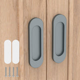 YogePote 2 Pack Self Stick Sliding Door Handles, Aluminum Alloy 4 Inch Self Adhesive Cabinet Knobs for Push-Pull Glass Barn Door