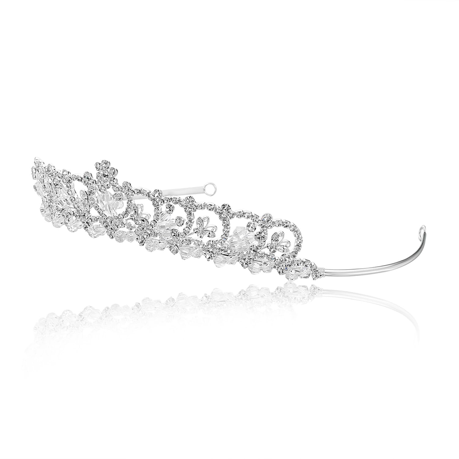 SAMKY Bridal Crown Rhinestone Wedding Tiara for Women Princess Bride Hair Accessories