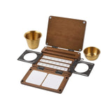 TripodReady Travel Paint Box with Cups Portable Watercolor Box with Mixing Area WoodGrain Paint Palette with Lid Foldable for