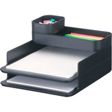 Safco Products 3285BL Stacking Plastic Desktop Sorter Set, Black