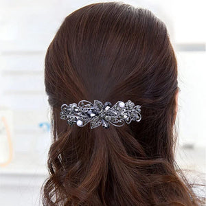 4 PCS Hair Barrettes for Women Ladies, Flower Crystal Rhinestones Barrettes Pearl Spring Hair Clip Accessories Women Fashion Pon