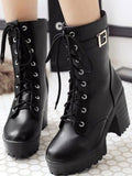 Shoeopia Women & Girls Strappy Buckle Ankle Boots/Boot-06/Black/Uk8-Eu41,Black,8,B0BPC9Z8BK
