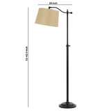 100 Watt Metal Down Bride Floor Lamp With Fabric Tapered Drum Shade