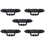 FarBoat 10pcs Antique Style Bail Handles Classical Black Decorative Drop Pulls for Doors Furnitures Woodboxes (Overall 105x36mm 