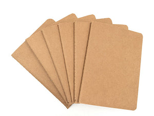 6pcs Travelers ' Notebook Thread-bound Journal Diary Memo Pad,A6 Size & 30 sheets(Dot Gridding Pages)