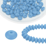 HARFINGTON 100Pcs Silicone Beads 12mm Lentil Rubber Focal Beads Bulk for Pens Keychain Bracelet Necklace DIY Crafts Making, Cold