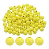 HARFINGTON 100pcs 16mm Yellow Wood Beads 4.3mm Large Hole Round Wooden Loose Spacer Beads for Jewelry Making Necklace Bracelets 
