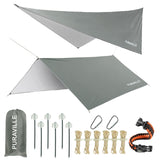Puraville 10x10 ft Rectangle Lightweight Camping Tarps, Portable Waterproof Hammock Rain Fly Tent Tarp for Camping Backpacking, 