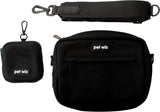 pet wiz Dog Walking Bag with Detachable and Adjustable Strap & Matching Treat Pouch (Black)
