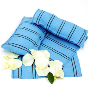 10 Pack SongWol Korean Beauty Skin Large Exfoliating Bath Shower Towel Gloves Scrub Wash Clothes Made in Korea Blue