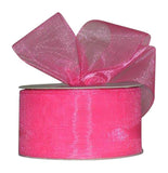 Ribbon Bazaar Plain Sheer Organza 5/8 Shocking Pink 25yd Spool 100% Nylon Ribbon