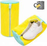 Santjan Premium Microfiber Shoe Washing Bag For Washing Machine Canvas Shoes & Delicate Footwear (Yellow)