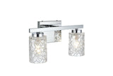 Living District Cassie 2-Light Metal Bath Sconce In Black And Clear