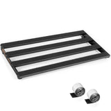 Guitar Pedal Board, Aluminium Alloy 2.2lb Light Pedal Board 19.0 9.6 1.7 Inch Black Pedalboard with Hook & Loop Tapes Big Enou