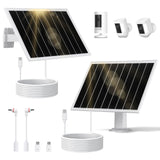 2 Pack Solar Panel for Security Camera, 8W Camera Solar Panel, Compatible for Wyze/Eufy/Ring Rechargeable Battery Camera, with U