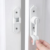 INIRET 180 Degree White Barn Door Lock, Flip Gate Latch with Handle, Heavy Sliding Door Latches, Door Security Sliding Latch Loc