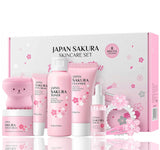 Skin Care Set for Women Girls, Cherry Blossoms Beauty Gift Sets for Intense Hydration, Face Skin Care Kit with Cleanser, Toner, 