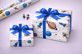 Kids White Space Wrapping Paper Fun & Customizable Gift Wrap for Birthdays & Parties
