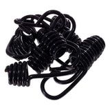 Wire Bungee Cord Hooks - Shock Cord - 10 Pack - Black Plastic Coated - For Boating, Camping, Auto, and Outdoor Uses (1/2 Inch)