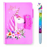 Relia Online Unicorn Password Diary With Lava Glitter Pen | A5 Size Blank Book | Keep Your Thoughts Safe And Secure | Cute Secre