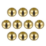 HARFINGTON 10pcs Beads 10mm Stainless Steel 5mm Hole Dia Bead for DIY Crafts, Gold Tone