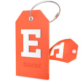 Shacke Initial Luggage Tag with Full Privacy Cover and Stainless Steel Loop - (Letter E)
