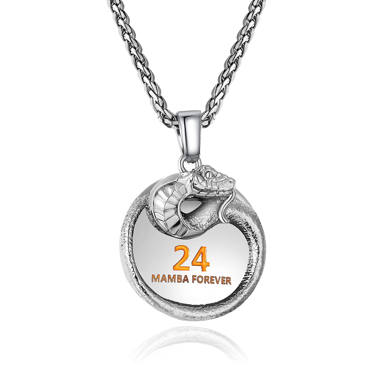 Winssigma Black Mamba Pendant Necklace Basketball Star Memorial Souvenir Necklace Snake Necklace(Black)