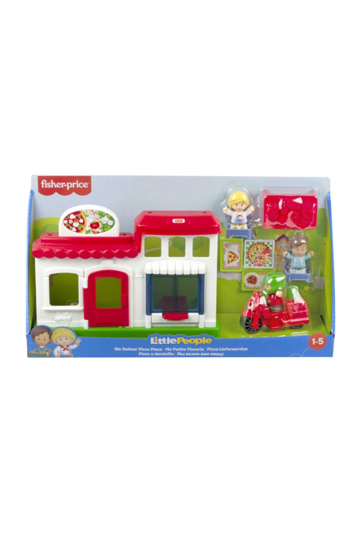 Fisher-Price Little People Toddler Playset We Deliver Pizza Place Toy Restaurant With Figures & Accessories For Ages 1+ Years