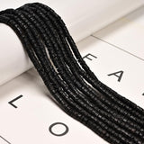 145 Pcs 2x4mm Natural Black Volcanic Lava Rock Stone Bead Heishi Disc Beads for Bracelets Jewelry Making Crafts