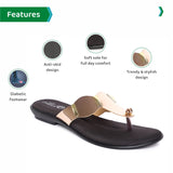Ortho Joy Fancy Doctor Slippers | Soft And Stylish Chappal For Women | Comfortable Flat Sandals For Women Stylish,Cream,6,B09VT1DKH9