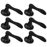Gobrico Right Handed One-Sided 6 Pack Dummy Levers, No-Turning Door Handles in Matte Black, Wave Style Door Knob