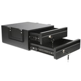 14 in Double Under Desk Drawer,Under Desk Pull Out Storage Organizer with Lock and Keys,Adjustable Height, Metal Storage Drawer 