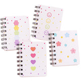YIKANGHENG 4 Pcs A7 Size Small Spiral Notebook, 3.14 Inch x 4.13 Inch 4 Style Design Thick Hardcover Blank Pages 80 Sheets/160 P