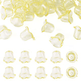 FASHEWELRY 30Pcs Wind Bell Beads Acrylic Flower Beads Caps Transparent Floral Bell Bead for DIY Earring Wind Chimes Craft Jewelr