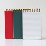 Innaxa Small Size Notepad 3 Color Pack PocketSize Note Pad Ruled (Golden Wiro Binding) Notebook 120 Pages (Red, Green, Blue, 