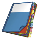 Cardinal 84017 Poly 1Pocket Index Dividers, Letter, Multicolor, 8Tabs/Set, 4 Sets/Pack