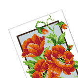 Calandis 100% Cotton Embroidery Kits Flowers Pattern Thread Needles Tools Kit 19X28Cm
