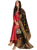 Gosriki Women'S Rayon Viscose Embroidered Anarkali Kurta With Pant & Dupatta (Sumona Maroon-Vks01-Gs_M_Maroon_Medium),Maroon,,B0DT763HB1