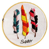 Heavenglow Embroidery Starter Kits With Pattern Diy Cross Stitch Crafts Leaves| Embroidery Cloth, Needles, Threads, Cross Stitch