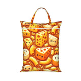 Cheese-Macaroni-Food Travel Laundry Bag With Zipper, Waterproof Polyester Dirty Clothes Bag With Handle For Gym, Beach, Camping 