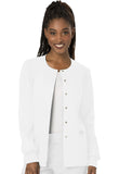 Snap Front Scrub Jackets for Women, Workwear Revolution Soft Stretch WW310, M, White