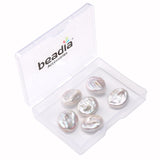 BEADIA Natural Irregular Button Freshwater Pearl Beads 17-19mm 6pcs Baroque Cultured Loose Gemstone Beads for DIY Jewelry Making