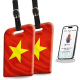 [Pack 2] Tag8 Vietnam Flag Smart Luggage Tag |Trendy Luggage Tag Id Identification | Suitcase Tag | Fashionable Digital Name Tag