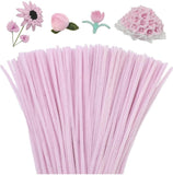 BATRICHER Pipe Cleaners for Crafts, Pastel Pink, DIY Art Supplies with Floral Design Examples
