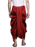 Manyavar Mens Maroon Art Silk Solid Dhotis Maroon 1.00 M Dhoti011-307-1.00 M